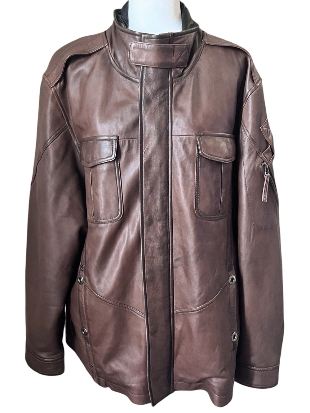 Carbon2Cobalt Bend In The Road Lambskin Leather Jacket Men's XXL Tobacco
